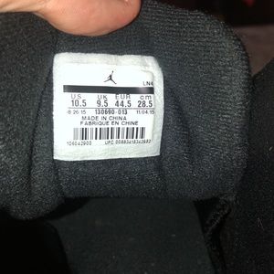 Size 10.5 Jordan retro 12s